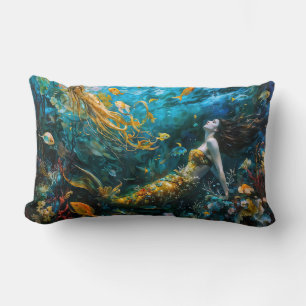 “Seraphina” – Beautiful Mystical Mermaid Lumbar Cushion