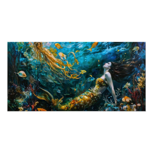 “Seraphina” – Beautiful Mystical Mermaid Poster (Front)