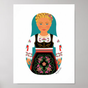 Serb Blonde Matryoshka Poster