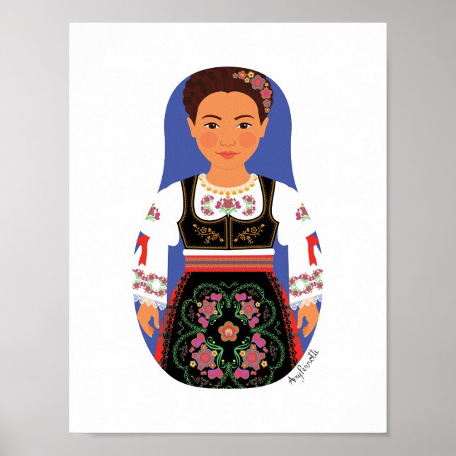 Serb Brunette Matryoshka Poster (Front)