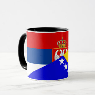 serbia bosnia Herzegovina flag country half symbol Mug