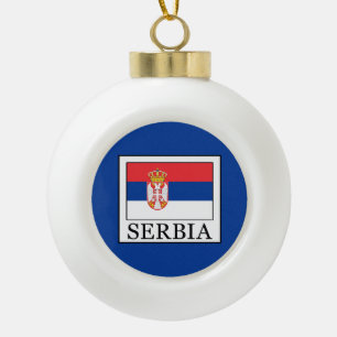 Serbia Ceramic Ball Christmas Ornament