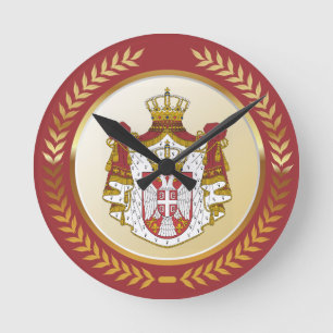 Serbia Coat of Arms Round Clock