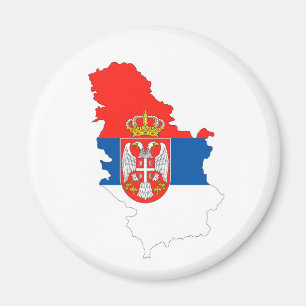 serbia country flag map shape symbol magnet