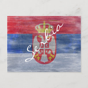 Serbia distressed flag Serbian Postcard