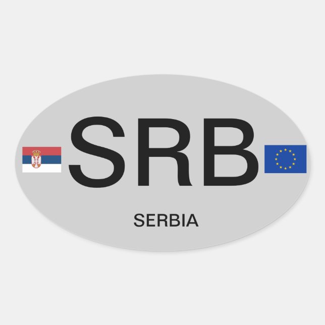 Serbia* Euro-Style Oval Sticker (Front)