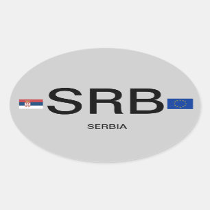 Serbia* Euro-Style Oval Sticker