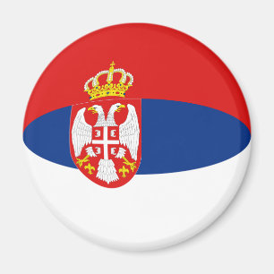Serbia Fisheye Flag Magnet