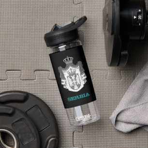 Serbia Fitness & Serbian coat of arms / flag Water Bottle