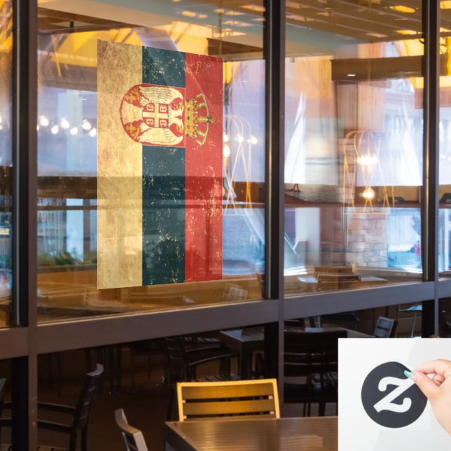 Serbia Flag (Restaurant Window)