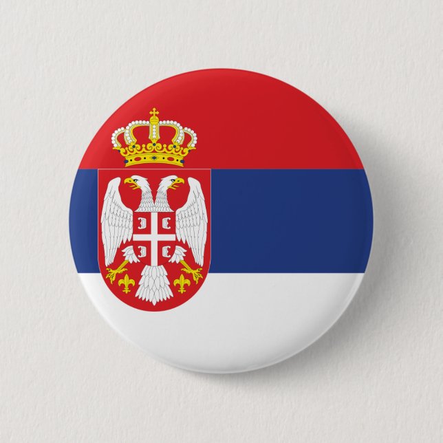 Serbia Flag 6 Cm Round Badge (Front)
