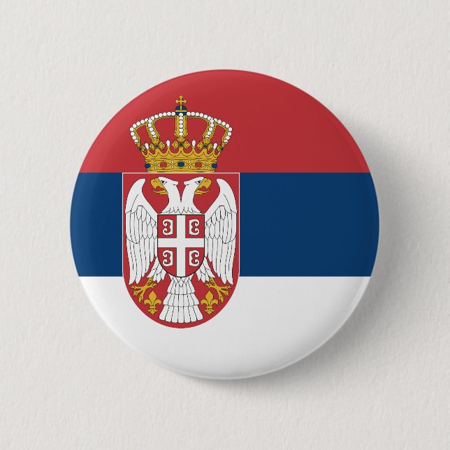 Serbia Flag 6 Cm Round Badge (Front)