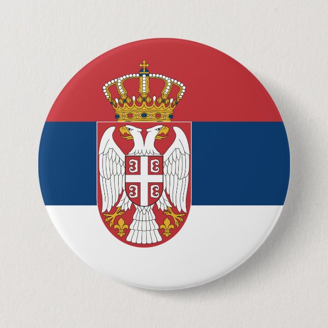 Serbia Flag 7.5 Cm Round Badge (Front)