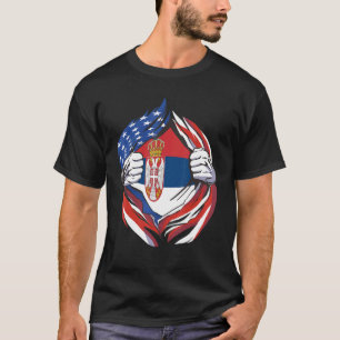 Serbia Flag American Proud Of My Serbian Heritage T-Shirt