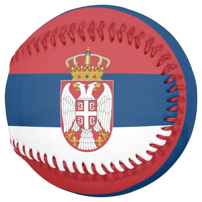 Serbia Flag and Coat of Arms Patriotic Softball (Back Left)