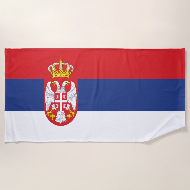 Serbia flag beach towel (Front)