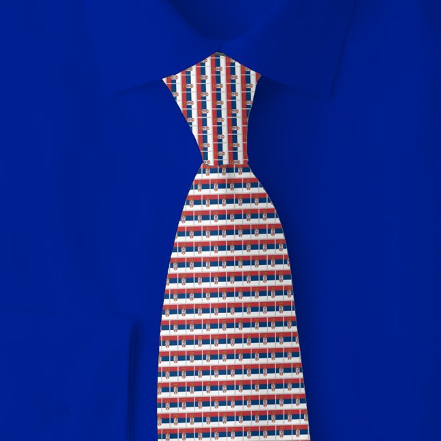 Serbia Flag Brick Pattern Tie (Creator Uploaded)