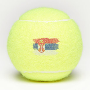 Serbia flag brush stroke, national flag tennis balls