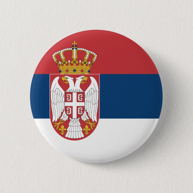 Serbia Flag Button (Front)
