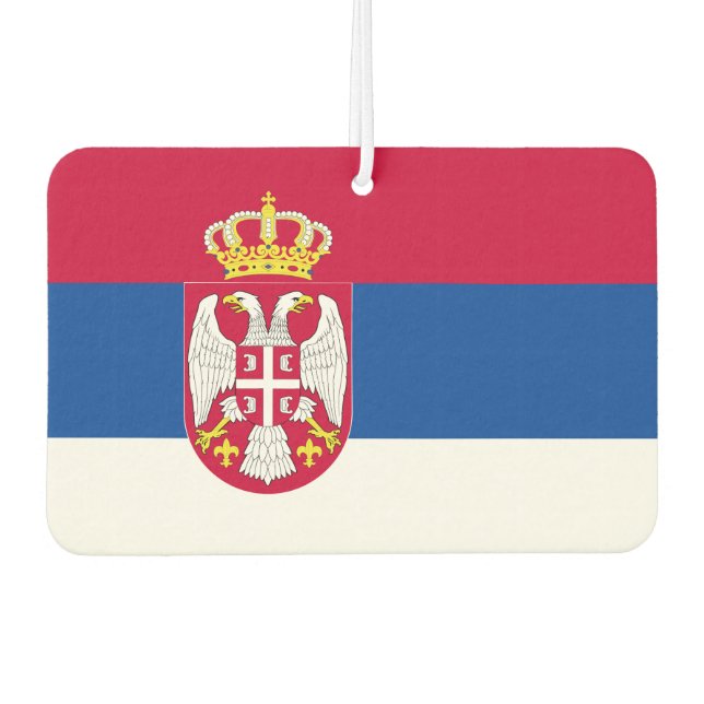 Serbia Flag Car Air Freshener (Front)