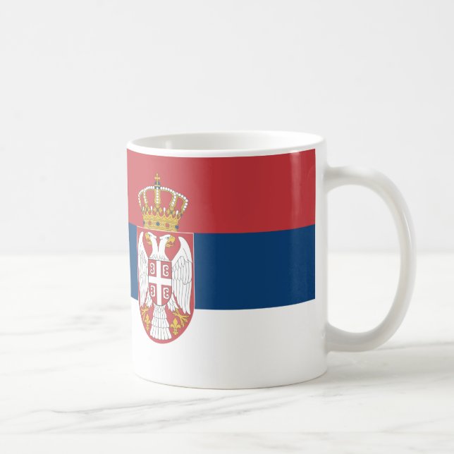 Serbia Flag Ceramic Coffee Mug (Right)