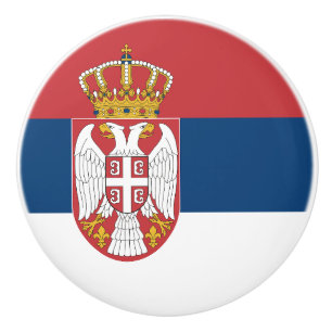 Serbia Flag Ceramic Knob