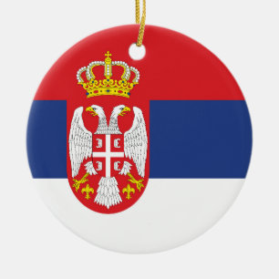 Serbia flag ceramic ornament