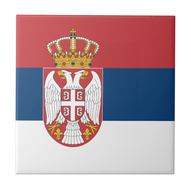 Serbia Flag Ceramic Tile (Front)