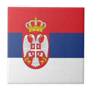 Serbia flag ceramic tile