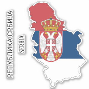 Serbia Flag Charming Patriotic Map