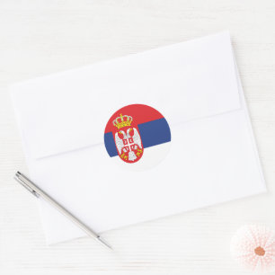 Serbia flag classic round sticker