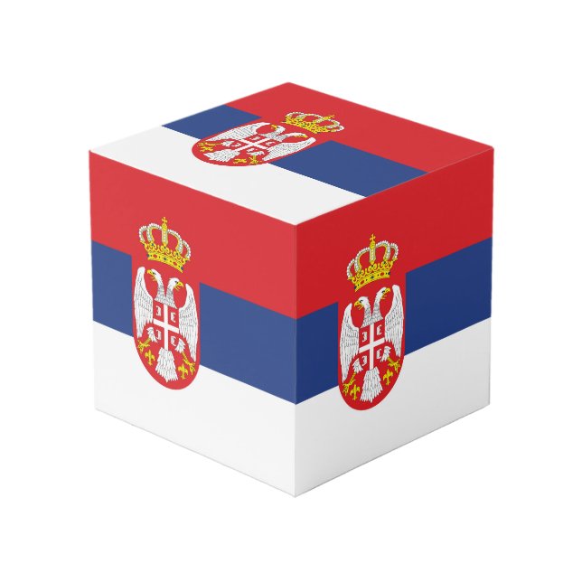 Serbia flag cube (Front Angled)