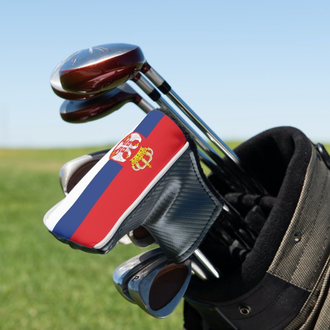 Serbia flag golf head cover (In Situ)