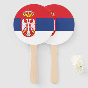 Serbia flag hand fan