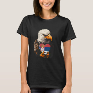 Serbia Flag Heart Eagle Srbija Serbian Pride Serbi T-Shirt