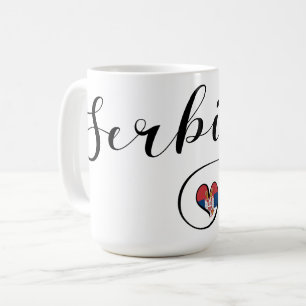 Serbia Flag Heart, Republika Srbija Coffee Mug