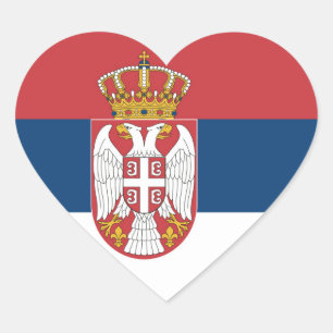 Serbia Flag Heart Sticker