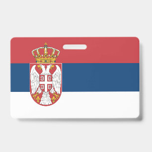 Serbia Flag ID Badge