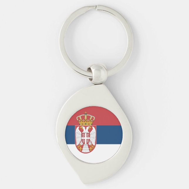 Serbia Flag Key Ring (Front)