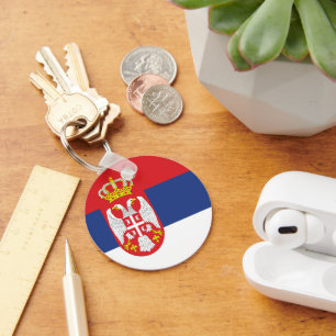 Serbia flag key ring