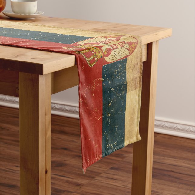 Serbia Flag Long Table Runner (In Situ)