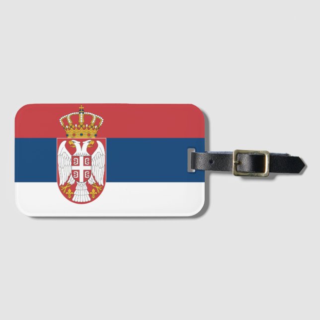 Serbia Flag Luggage Tag (Front Horizontal)