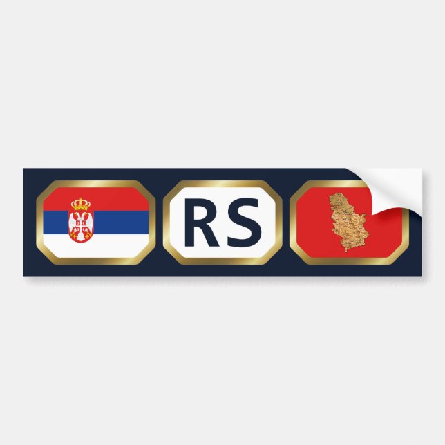 Serbia Flag Map Code Bumper Sticker (Front)