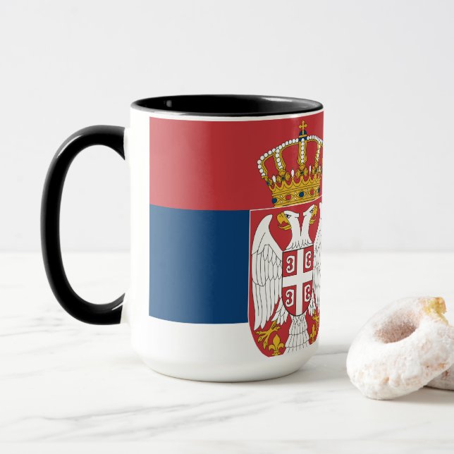 Serbia Flag Mug (With Donut)