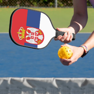 Serbia flag pickleball paddle