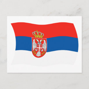 Serbia Flag Postcard