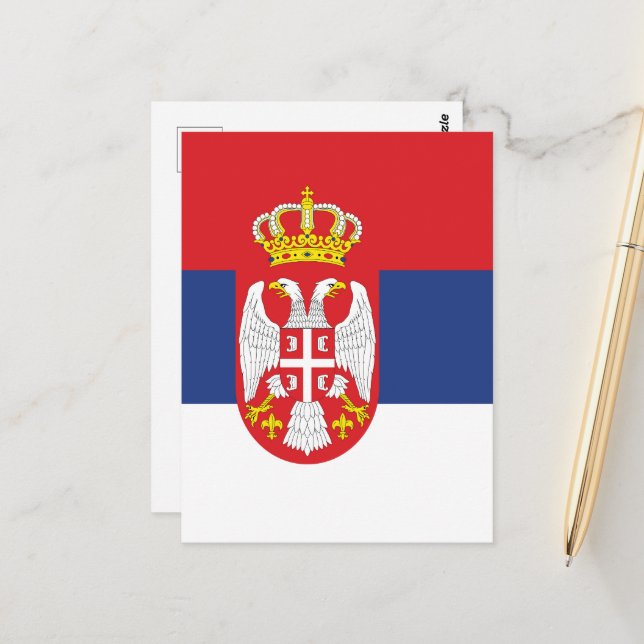Serbia flag postcard (Front/Back In Situ)