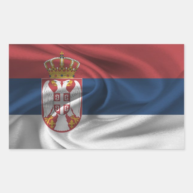 Serbia Flag Rectangular Sticker (Front)
