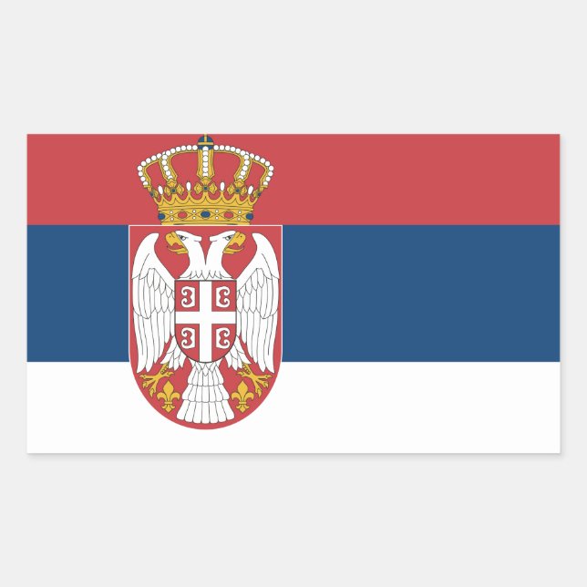 Serbia Flag Rectangular Sticker (Front)