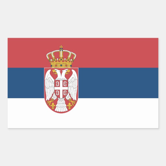 Serbia Flag Rectangular Sticker (Front)